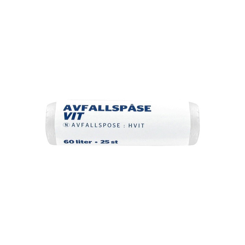 Avfallspåse 60L, Vita 25st