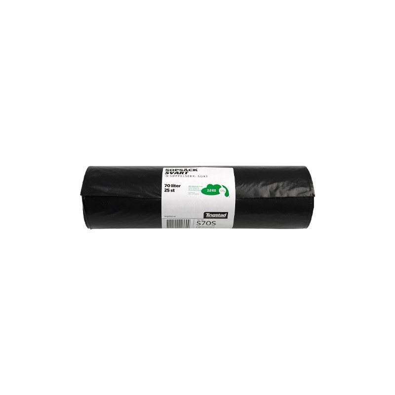 70L svart sopsäck (25/pås)